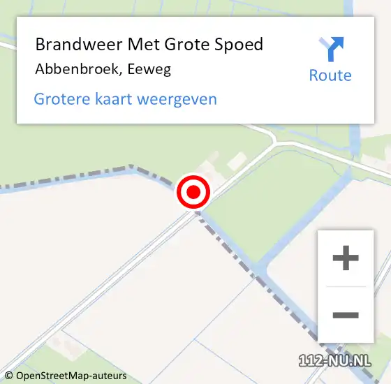 Locatie op kaart van de 112 melding: Brandweer Met Grote Spoed Naar Abbenbroek, Eeweg op 13 oktober 2013 15:08