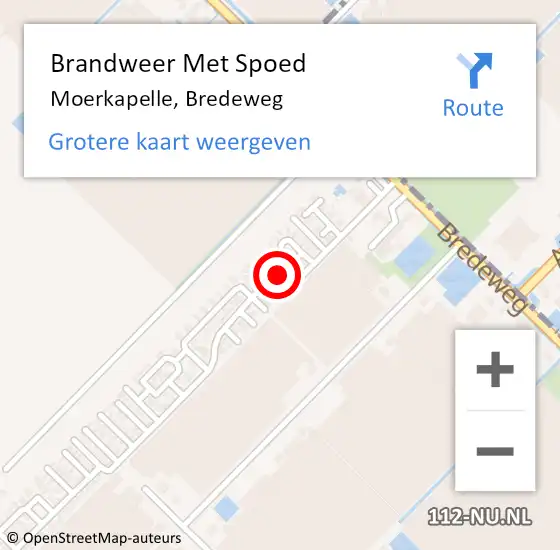 Locatie op kaart van de 112 melding: Brandweer Met Spoed Naar Moerkapelle, Bredeweg op 11 augustus 2023 12:32