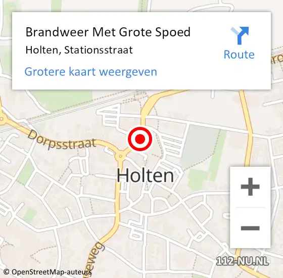 Locatie op kaart van de 112 melding: Brandweer Met Grote Spoed Naar Holten, Stationsstraat op 11 augustus 2023 13:08