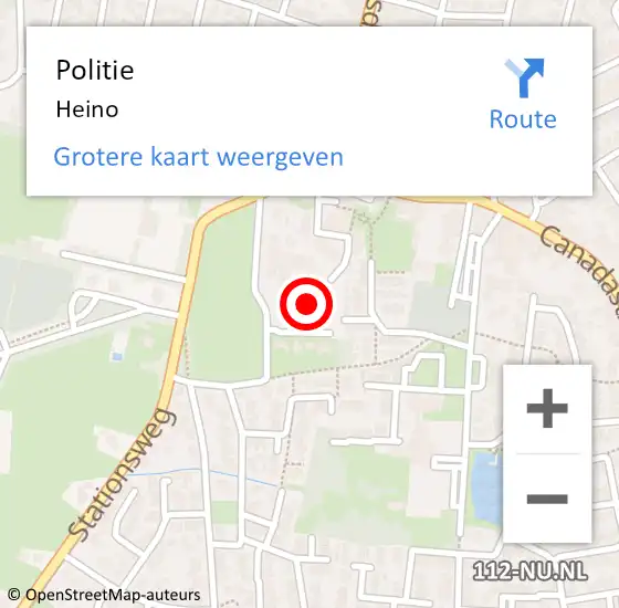 Locatie op kaart van de 112 melding: Politie Heino op 11 augustus 2023 14:26