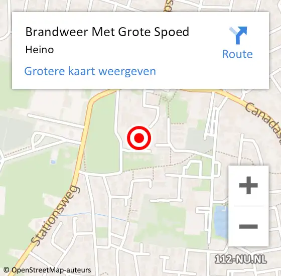 Locatie op kaart van de 112 melding: Brandweer Met Grote Spoed Naar Heino op 11 augustus 2023 14:28