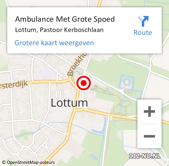 Locatie op kaart van de 112 melding: Ambulance Met Grote Spoed Naar Lottum, Pastoor Kerboschlaan op 4 september 2014 14:09