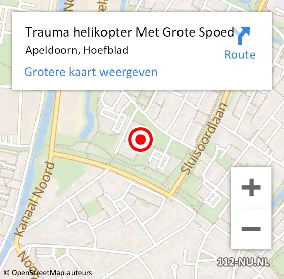 Locatie op kaart van de 112 melding: Trauma helikopter Met Grote Spoed Naar Apeldoorn, Hoefblad op 11 augustus 2023 14:51