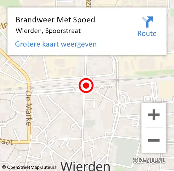 Locatie op kaart van de 112 melding: Brandweer Met Spoed Naar Wierden, Spoorstraat op 11 augustus 2023 15:46