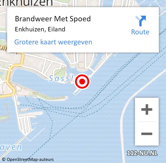 Locatie op kaart van de 112 melding: Brandweer Met Spoed Naar Enkhuizen, Eiland op 11 augustus 2023 15:56