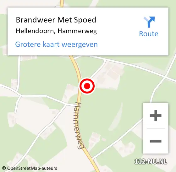 Locatie op kaart van de 112 melding: Brandweer Met Spoed Naar Hellendoorn, Hammerweg op 11 augustus 2023 16:17