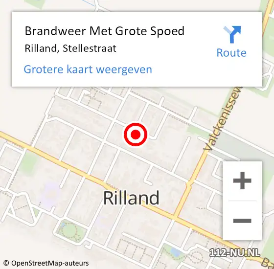 Locatie op kaart van de 112 melding: Brandweer Met Grote Spoed Naar Rilland, Stellestraat op 11 augustus 2023 17:04