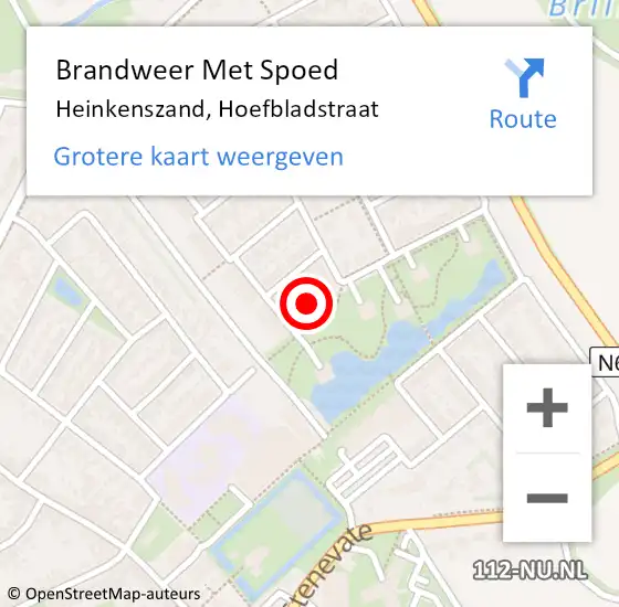 Locatie op kaart van de 112 melding: Brandweer Met Spoed Naar Heinkenszand, Hoefbladstraat op 11 augustus 2023 17:39