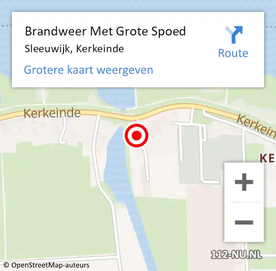 Locatie op kaart van de 112 melding: Brandweer Met Grote Spoed Naar Sleeuwijk, Kerkeinde op 11 augustus 2023 17:51