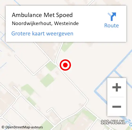 Locatie op kaart van de 112 melding: Ambulance Met Spoed Naar Noordwijkerhout, Westeinde op 11 augustus 2023 19:26
