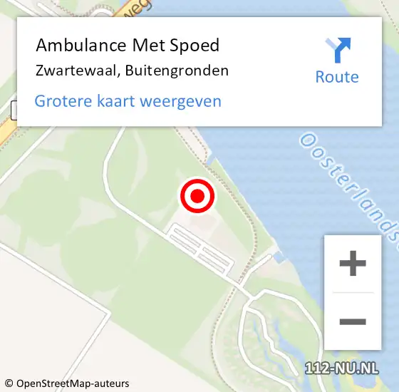 Locatie op kaart van de 112 melding: Ambulance Met Spoed Naar Zwartewaal, Buitengronden op 11 augustus 2023 19:32