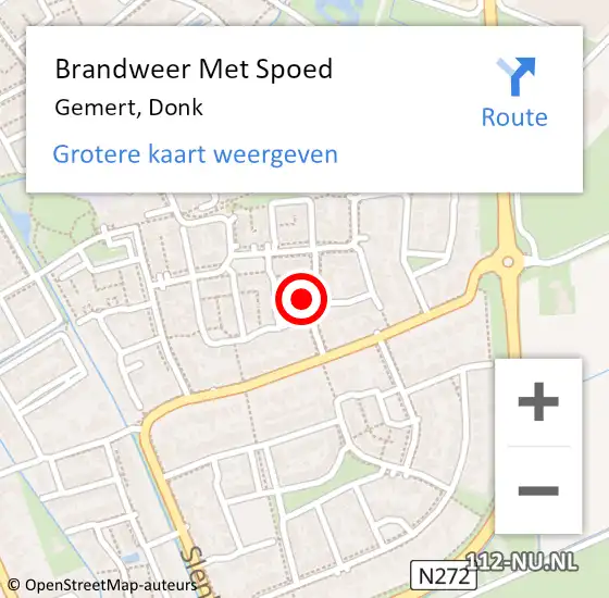 Locatie op kaart van de 112 melding: Brandweer Met Spoed Naar Gemert, Donk op 11 augustus 2023 20:16