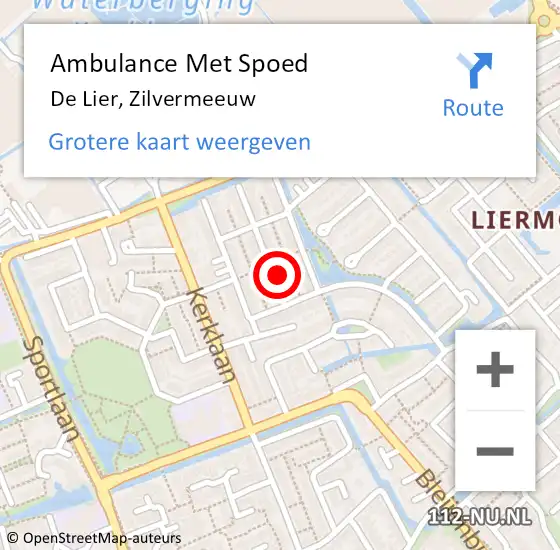 Locatie op kaart van de 112 melding: Ambulance Met Spoed Naar De Lier, Zilvermeeuw op 11 augustus 2023 21:43