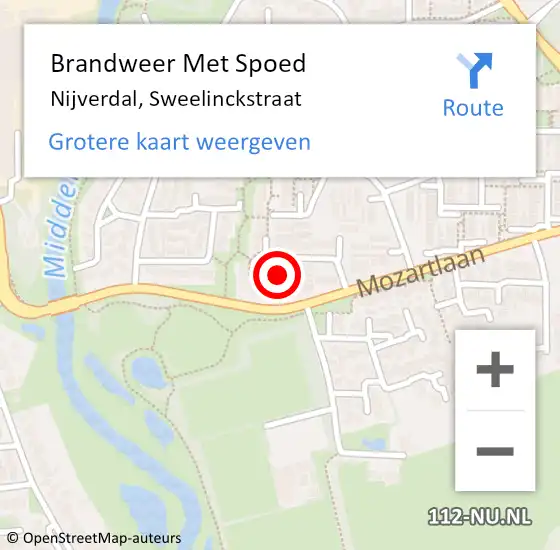 Locatie op kaart van de 112 melding: Brandweer Met Spoed Naar Nijverdal, Sweelinckstraat op 11 augustus 2023 21:49