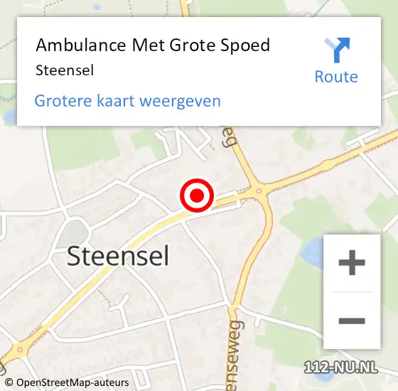 Locatie op kaart van de 112 melding: Ambulance Met Grote Spoed Naar Steensel op 11 augustus 2023 22:26