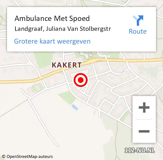 Locatie op kaart van de 112 melding: Ambulance Met Spoed Naar Landgraaf, Juliana Van Stolbergstr op 4 september 2014 14:56