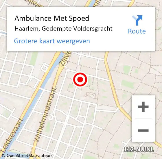 Locatie op kaart van de 112 melding: Ambulance Met Spoed Naar Haarlem, Gedempte Voldersgracht op 12 augustus 2023 00:05