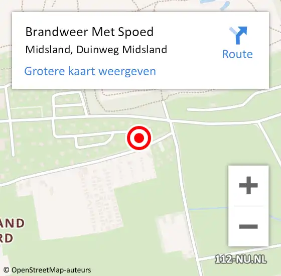 Locatie op kaart van de 112 melding: Brandweer Met Spoed Naar Midsland, Duinweg Midsland op 12 augustus 2023 01:46