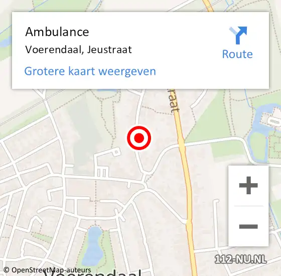 Locatie op kaart van de 112 melding: Ambulance Voerendaal, Jeustraat op 4 september 2014 15:03