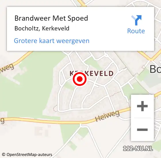 Locatie op kaart van de 112 melding: Brandweer Met Spoed Naar Bocholtz, Kerkeveld op 12 augustus 2023 08:52