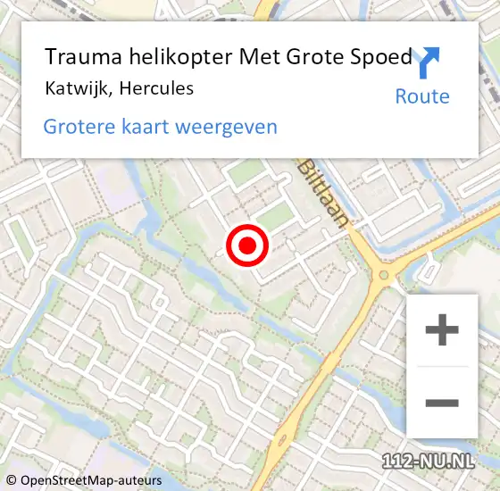 Locatie op kaart van de 112 melding: Trauma helikopter Met Grote Spoed Naar Katwijk, Hercules op 12 augustus 2023 09:35