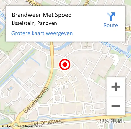 Locatie op kaart van de 112 melding: Brandweer Met Spoed Naar IJsselstein, Panoven op 12 augustus 2023 10:06