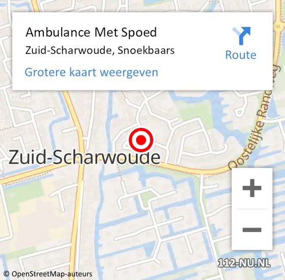 Locatie op kaart van de 112 melding: Ambulance Met Spoed Naar Zuid-Scharwoude, Snoekbaars op 12 augustus 2023 11:18