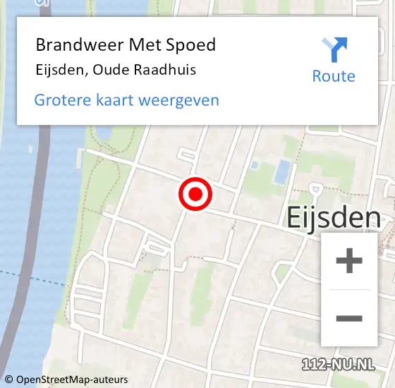 Locatie op kaart van de 112 melding: Brandweer Met Spoed Naar Eijsden, Oude Raadhuis op 12 augustus 2023 11:24