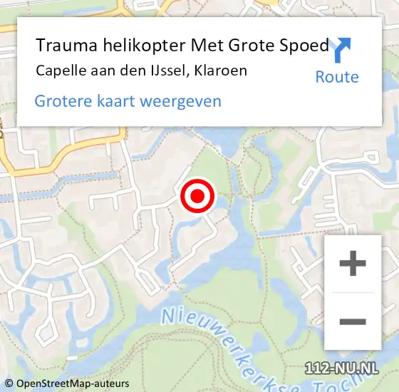 Locatie op kaart van de 112 melding: Trauma helikopter Met Grote Spoed Naar Capelle aan den IJssel, Klaroen op 12 augustus 2023 11:42