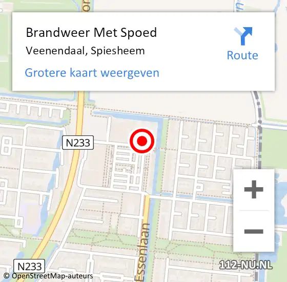 Locatie op kaart van de 112 melding: Brandweer Met Spoed Naar Veenendaal, Spiesheem op 12 augustus 2023 11:56