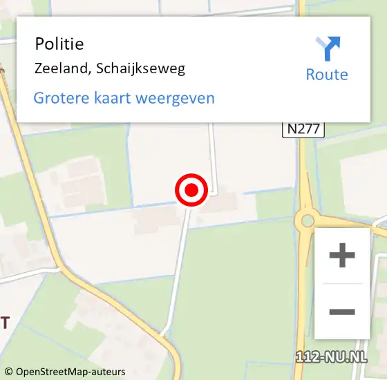 Locatie op kaart van de 112 melding: Politie Zeeland, Schaijkseweg op 12 augustus 2023 12:00