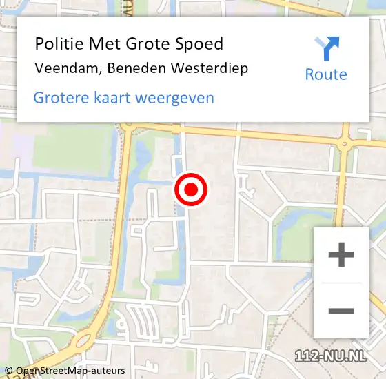 Locatie op kaart van de 112 melding: Politie Met Grote Spoed Naar Veendam, Beneden Westerdiep op 12 augustus 2023 12:03