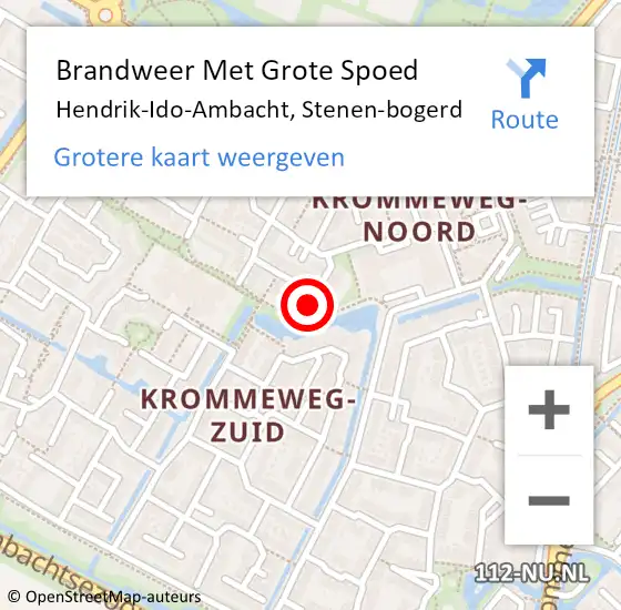 Locatie op kaart van de 112 melding: Brandweer Met Grote Spoed Naar Hendrik-Ido-Ambacht, Stenen-bogerd op 12 augustus 2023 13:00