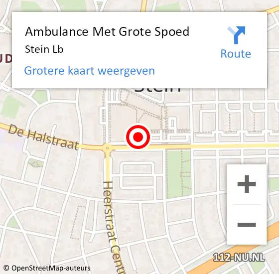 Locatie op kaart van de 112 melding: Ambulance Met Grote Spoed Naar Stein Lb op 4 september 2014 15:38