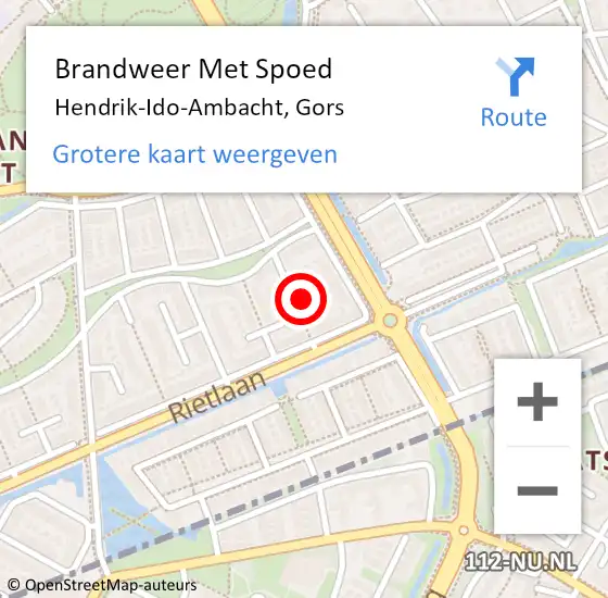 Locatie op kaart van de 112 melding: Brandweer Met Spoed Naar Hendrik-Ido-Ambacht, Gors op 12 augustus 2023 14:21