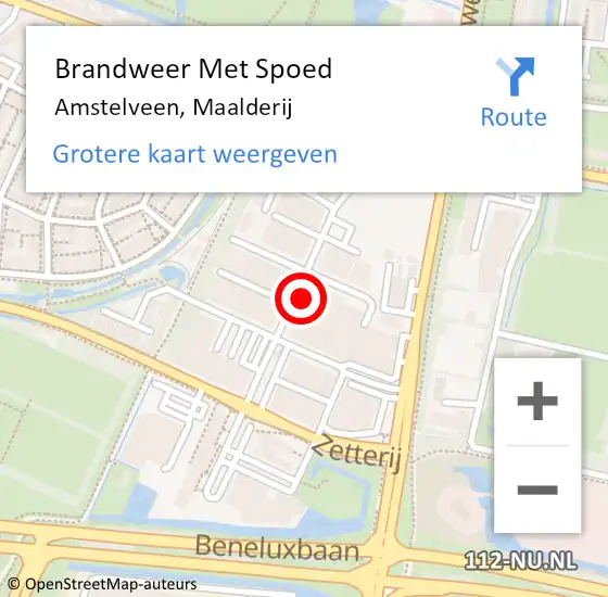 Locatie op kaart van de 112 melding: Brandweer Met Spoed Naar Amstelveen, Maalderij op 12 augustus 2023 15:19