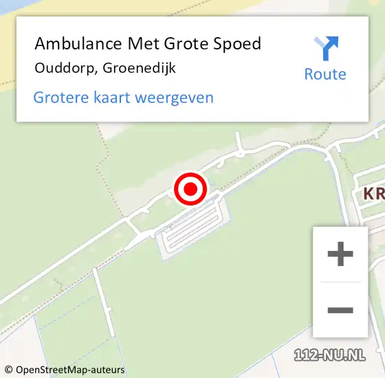 Locatie op kaart van de 112 melding: Ambulance Met Grote Spoed Naar Ouddorp, Groenedijk op 12 augustus 2023 15:22