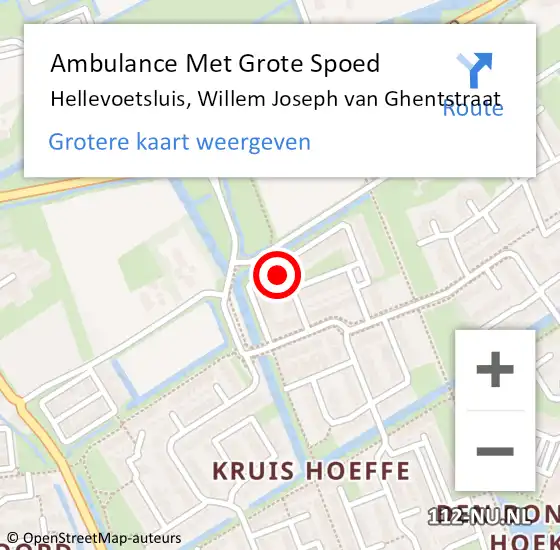 Locatie op kaart van de 112 melding: Ambulance Met Grote Spoed Naar Hellevoetsluis, Willem Joseph van Ghentstraat op 12 augustus 2023 16:29