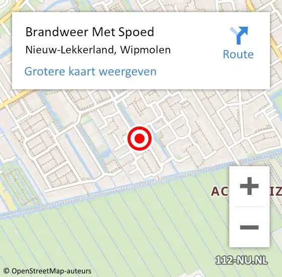 Locatie op kaart van de 112 melding: Brandweer Met Spoed Naar Nieuw-Lekkerland, Wipmolen op 13 oktober 2013 15:18