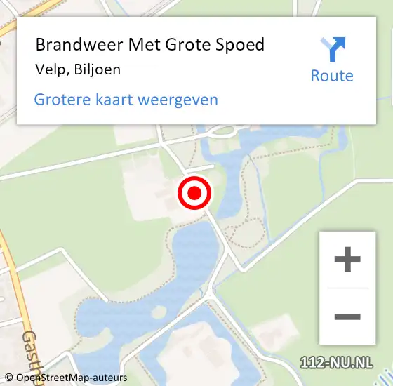 Locatie op kaart van de 112 melding: Brandweer Met Grote Spoed Naar Velp, Biljoen op 12 augustus 2023 17:38