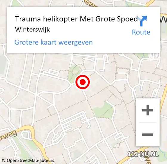 Locatie op kaart van de 112 melding: Trauma helikopter Met Grote Spoed Naar Winterswijk op 12 augustus 2023 18:16