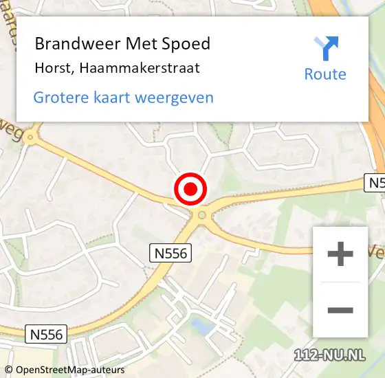 Locatie op kaart van de 112 melding: Brandweer Met Spoed Naar Horst, Haammakerstraat op 12 augustus 2023 18:20