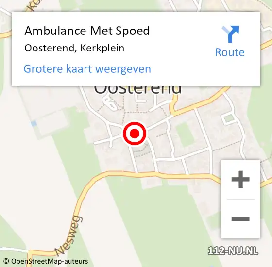 Locatie op kaart van de 112 melding: Ambulance Met Spoed Naar Oosterend, Kerkplein op 12 augustus 2023 18:38