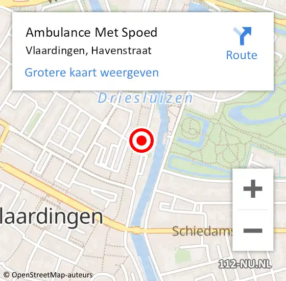Locatie op kaart van de 112 melding: Ambulance Met Spoed Naar Vlaardingen, Havenstraat op 12 augustus 2023 19:34