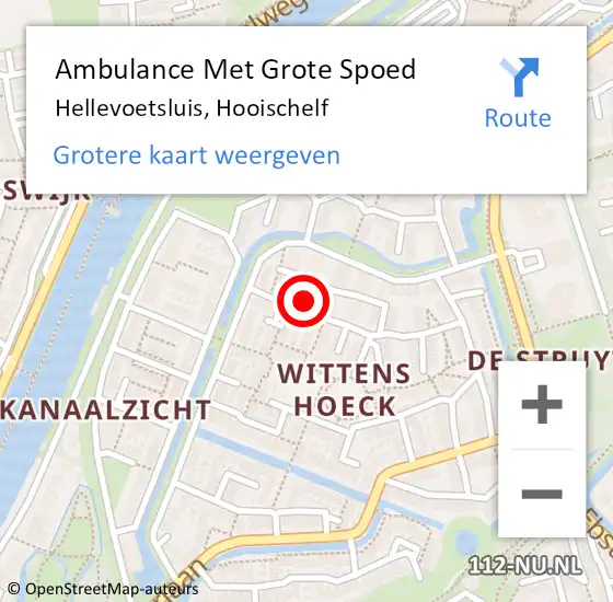 Locatie op kaart van de 112 melding: Ambulance Met Grote Spoed Naar Hellevoetsluis, Hooischelf op 12 augustus 2023 19:43