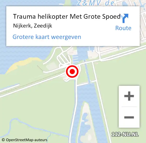 Locatie op kaart van de 112 melding: Trauma helikopter Met Grote Spoed Naar Nijkerk, Zeedijk op 12 augustus 2023 22:04