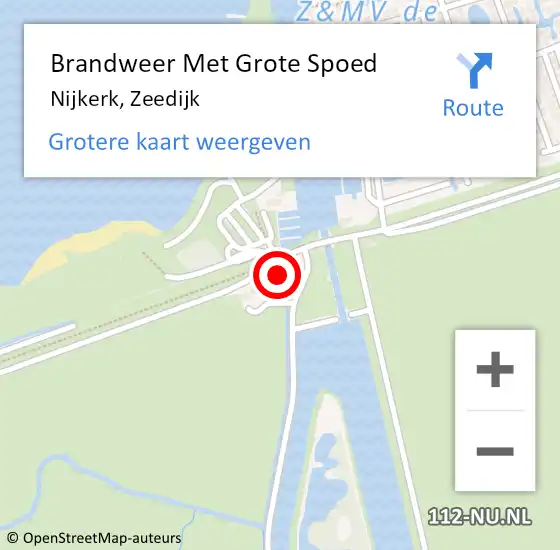 Locatie op kaart van de 112 melding: Brandweer Met Grote Spoed Naar Nijkerk, Zeedijk op 12 augustus 2023 22:05