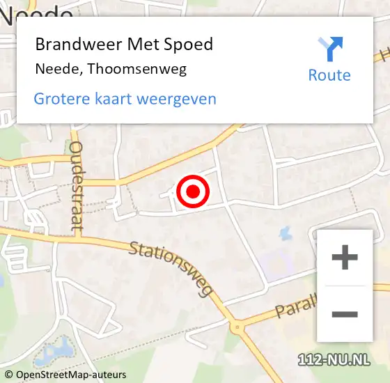 Locatie op kaart van de 112 melding: Brandweer Met Spoed Naar Neede, Thoomsenweg op 13 augustus 2023 01:29