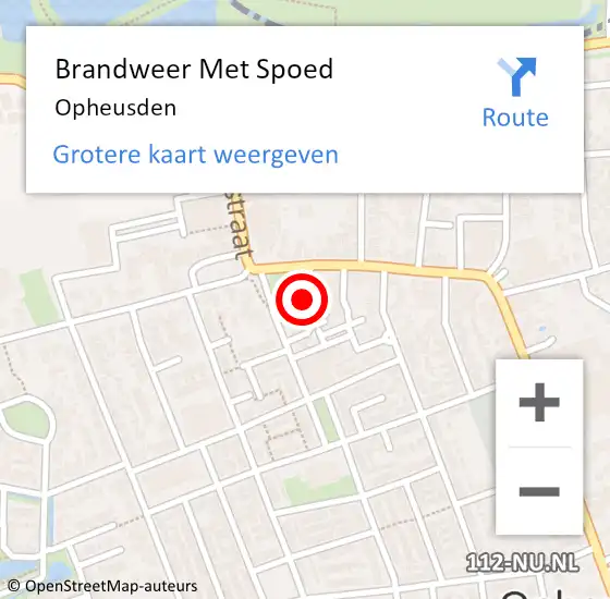 Locatie op kaart van de 112 melding: Brandweer Met Spoed Naar Opheusden op 4 september 2014 16:02