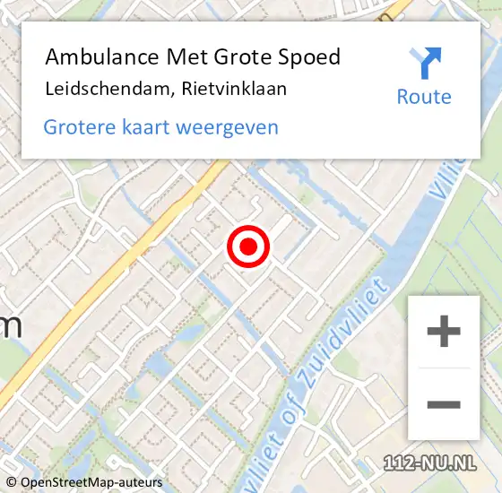 Locatie op kaart van de 112 melding: Ambulance Met Grote Spoed Naar Leidschendam, Rietvinklaan op 13 augustus 2023 03:30